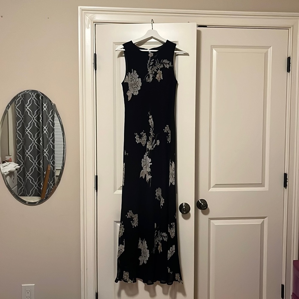 Vintage Black Floral Dress